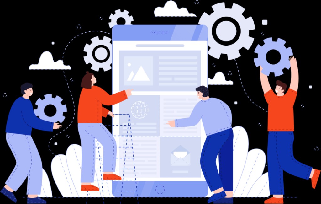 Illustration of digital workflow and communication